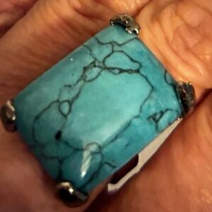 Turquoise Stone Adjustable Ring